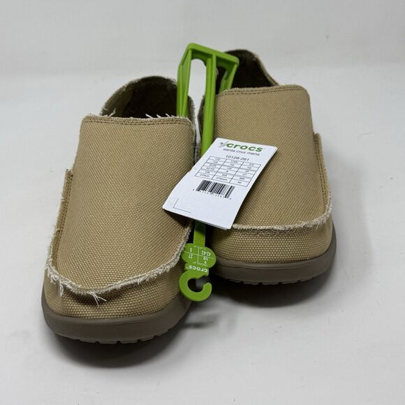 Crocs Santa Cruz Shoes Mens 9 Khaki Brown Canvas Slip On Comfort Casual Loafers main image 13